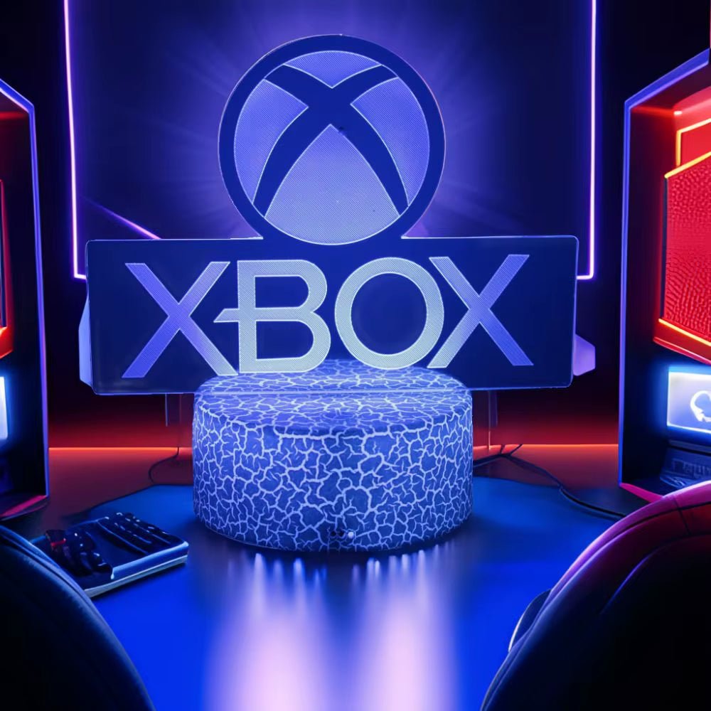 Lámpara LED 3D de Neón RGB para escritorio y habitación Gamer, con diseño de luces nocturnas y efectos de configuración de juegos.