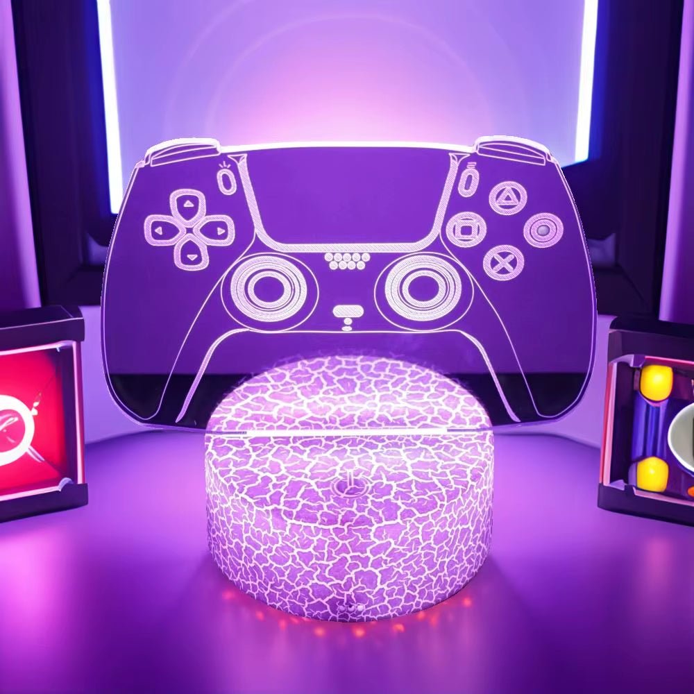 Lámpara LED 3D de Neón RGB para escritorio gamer y habitación, con diseño de juego y luz nocturna colorida, de Nexorretail.