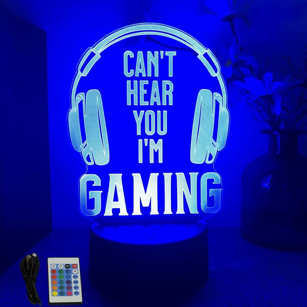 Lámpara LED 3D de neón RGB para escritorio gamer y habitación, con diseño de juegos y luz nocturna, de la marca Nexorretail.