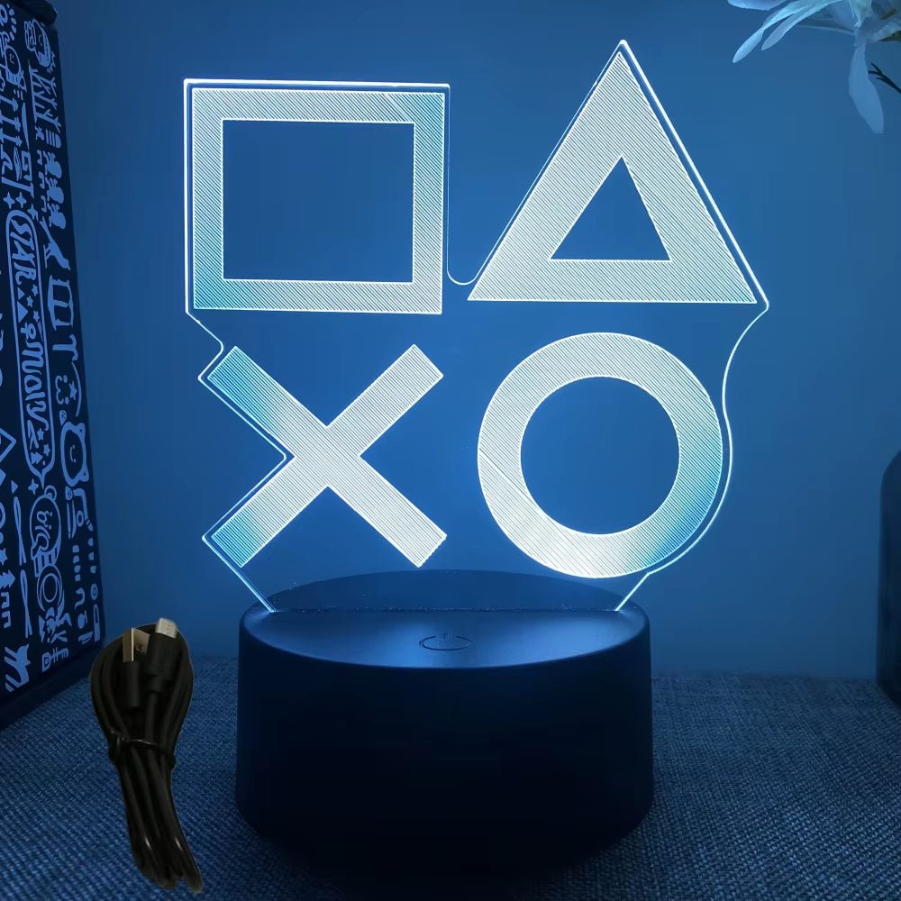 Lámpara LED 3D de neón RGB para escritorio y habitación, con diseño gamer y luz nocturna, ideal para decorar espacios de juego.
