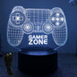Lámpara LED 3D de Neón RGB para escritorio gamer y habitación, con diseño de neón y luz nocturna en colores vibrantes.