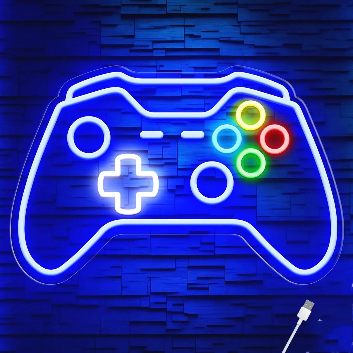 Letrero de neón LED con diseño de mando gamer, ideal para decorar habitaciones y salas de juegos, de Nexorretail.