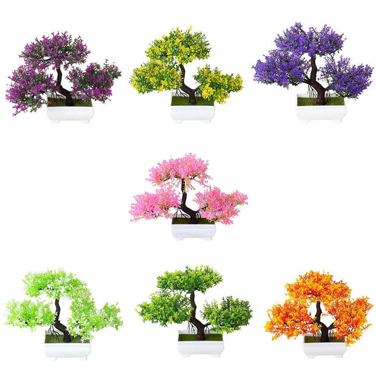 Bonsái artificial en maceta de Nexorretail, planta decorativa pequeña para hogar y jardín, ideal para decoración zen y de interior.