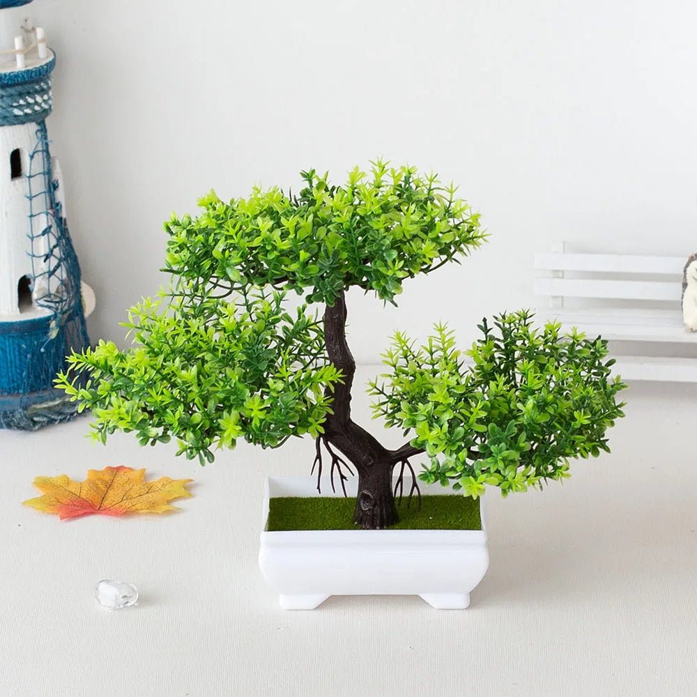 Bonsái artificial en maceta de Nexorretail, árbol pequeño decorativo para hogar, jardín zen y decoración de interiores.
