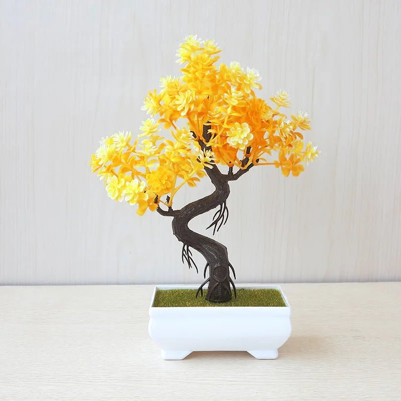 Bonsái artificial en maceta de Nexorretail, árbol pequeño de decoración para hogar y jardín, ideal para ambientes zen y decorativos.