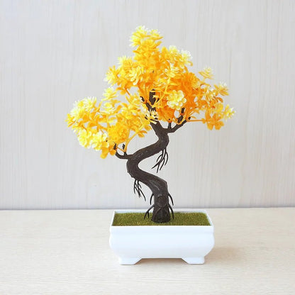 Bonsái artificial en maceta de Nexorretail, árbol pequeño de decoración para hogar y jardín, ideal para ambientes zen y decorativos.