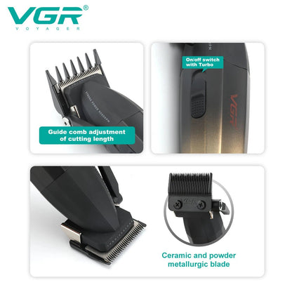 Máquina cortadora de pelo profesional eléctrica Nexorretail VGR en color verde, con diseño metálico para barbería y recorte de cabello.