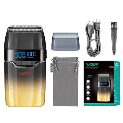 Máquina cortadora de pelo profesional eléctrica VGR Nexorretail en color verde, con recortadora para barbería y uso masculino.