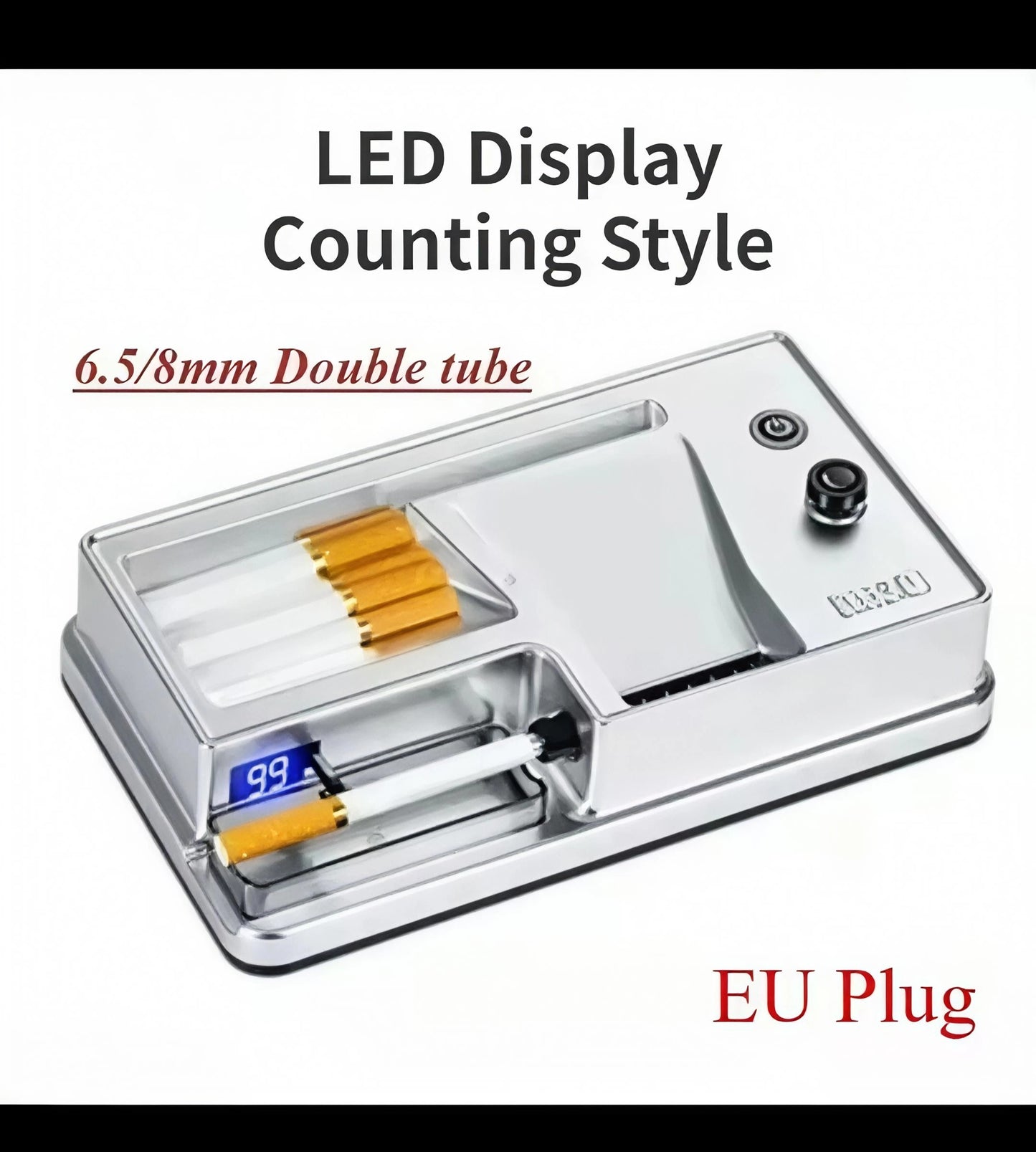Máquina Eléctrica Llenadora de Cigarrillos 6.5/8mm Inyector Tabaco